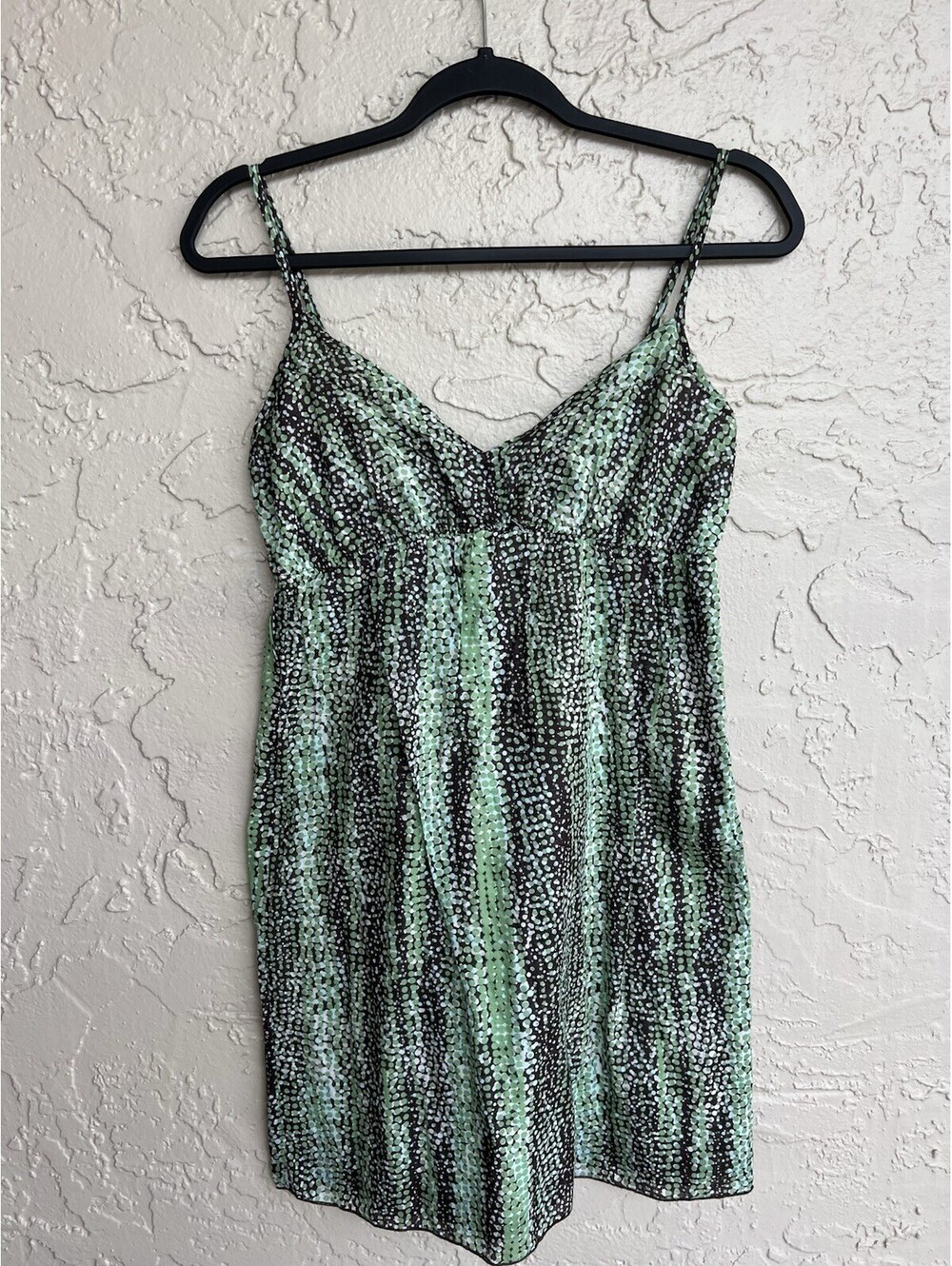Charlotte Russe dress, Women's Babydoll Cotton Green Brown Size S Vintage.